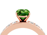 Rose gold Emerald Cut Cut Channel Set Diamond Engagement Ring with Four-Prong Setting_4