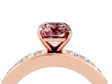 Rose gold Emerald Cut Cut Channel Set Diamond Engagement Ring with Four-Prong Setting_4