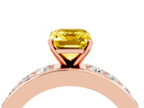 Rose gold Emerald Cut Cut Channel Set Diamond Engagement Ring with Four-Prong Setting_4