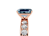 Rose gold Emerald Cut Cut Channel Set Diamond Engagement Ring with Four-Prong Setting_5