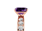 Rose gold Emerald Cut Cut Channel Set Diamond Engagement Ring with Four-Prong Setting_5