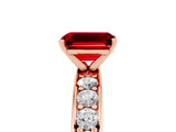 Rose gold Emerald Cut Cut Channel Set Diamond Engagement Ring with Four-Prong Setting_5