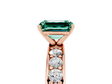 Rose gold Emerald Cut Cut Channel Set Diamond Engagement Ring with Four-Prong Setting_5