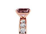 Rose gold Emerald Cut Cut Channel Set Diamond Engagement Ring with Four-Prong Setting_5
