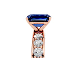 Rose gold Emerald Cut Cut Channel Set Diamond Engagement Ring with Four-Prong Setting_5
