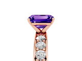 Rose gold Emerald Cut Cut Channel Set Diamond Engagement Ring with Four-Prong Setting_5