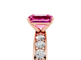 Rose gold Emerald Cut Cut Channel Set Diamond Engagement Ring with Four-Prong Setting_5