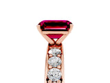 Rose gold Emerald Cut Cut Channel Set Diamond Engagement Ring with Four-Prong Setting_5