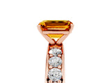 Rose gold Emerald Cut Cut Channel Set Diamond Engagement Ring with Four-Prong Setting_5
