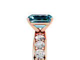 Rose gold Emerald Cut Cut Channel Set Diamond Engagement Ring with Four-Prong Setting_5