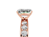 Rose gold Emerald Cut Cut Channel Set Diamond Engagement Ring with Four-Prong Setting_5