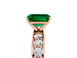 Rose gold Emerald Cut Cut Channel Set Diamond Engagement Ring with Four-Prong Setting_5