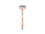 Rose gold Emerald Cut Cut Channel Set Solitaire Engagement Ring with Four-Prong Setting_2