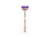 Rose gold Emerald Cut Cut Channel Set Solitaire Engagement Ring with Four-Prong Setting_2