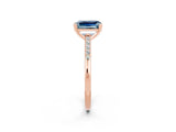 Rose gold Emerald Cut Cut Channel Set Solitaire Engagement Ring with Four-Prong Setting_2