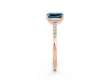 Rose gold Emerald Cut Cut Channel Set Solitaire Engagement Ring with Four-Prong Setting_2