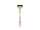Rose gold Emerald Cut Cut Channel Set Solitaire Engagement Ring with Four-Prong Setting_2