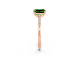 Rose gold Emerald Cut Cut Channel Set Solitaire Engagement Ring with Four-Prong Setting_2