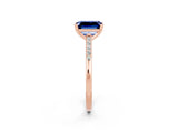 Rose gold Emerald Cut Cut Channel Set Solitaire Engagement Ring with Four-Prong Setting_2