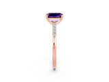 Rose gold Emerald Cut Cut Channel Set Solitaire Engagement Ring with Four-Prong Setting_2