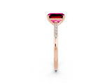Rose gold Emerald Cut Cut Channel Set Solitaire Engagement Ring with Four-Prong Setting_2