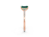 Rose gold Emerald Cut Cut Channel Set Solitaire Engagement Ring with Four-Prong Setting_2