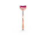Rose gold Emerald Cut Cut Channel Set Solitaire Engagement Ring with Four-Prong Setting_2