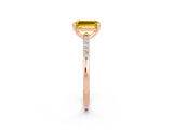 Rose gold Emerald Cut Cut Channel Set Solitaire Engagement Ring with Four-Prong Setting_2