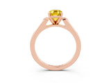 Rose gold Emerald Cut Cut Channel Set Solitaire Engagement Ring with Four-Prong Setting_3