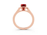 Rose gold Emerald Cut Cut Channel Set Solitaire Engagement Ring with Four-Prong Setting_3