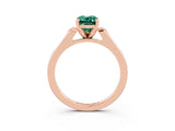 Rose gold Emerald Cut Cut Channel Set Solitaire Engagement Ring with Four-Prong Setting_3