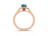 Rose gold Emerald Cut Cut Channel Set Solitaire Engagement Ring with Four-Prong Setting_3