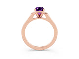 Rose gold Emerald Cut Cut Channel Set Solitaire Engagement Ring with Four-Prong Setting_3