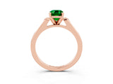 Rose gold Emerald Cut Cut Channel Set Solitaire Engagement Ring with Four-Prong Setting_3
