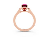 Rose gold Emerald Cut Cut Channel Set Solitaire Engagement Ring with Four-Prong Setting_3