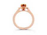 Rose gold Emerald Cut Cut Channel Set Solitaire Engagement Ring with Four-Prong Setting_3