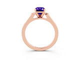 Rose gold Emerald Cut Cut Channel Set Solitaire Engagement Ring with Four-Prong Setting_3