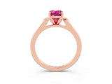 Rose gold Emerald Cut Cut Channel Set Solitaire Engagement Ring with Four-Prong Setting_3