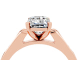 Rose gold Emerald Cut Cut Channel Set Solitaire Engagement Ring with Four-Prong Setting_4