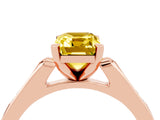 Rose gold Emerald Cut Cut Channel Set Solitaire Engagement Ring with Four-Prong Setting_4