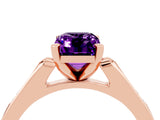 Rose gold Emerald Cut Cut Channel Set Solitaire Engagement Ring with Four-Prong Setting_4