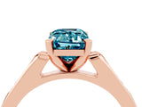 Rose gold Emerald Cut Cut Channel Set Solitaire Engagement Ring with Four-Prong Setting_4
