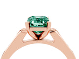 Rose gold Emerald Cut Cut Channel Set Solitaire Engagement Ring with Four-Prong Setting_4