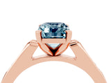 Rose gold Emerald Cut Cut Channel Set Solitaire Engagement Ring with Four-Prong Setting_4