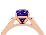 Rose gold Emerald Cut Cut Channel Set Solitaire Engagement Ring with Four-Prong Setting_4