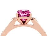 Rose gold Emerald Cut Cut Channel Set Solitaire Engagement Ring with Four-Prong Setting_4