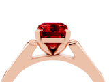Rose gold Emerald Cut Cut Channel Set Solitaire Engagement Ring with Four-Prong Setting_4