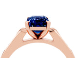 Rose gold Emerald Cut Cut Channel Set Solitaire Engagement Ring with Four-Prong Setting_4