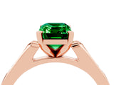 Rose gold Emerald Cut Cut Channel Set Solitaire Engagement Ring with Four-Prong Setting_4