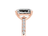 Rose gold Emerald Cut Cut Channel Set Solitaire Engagement Ring with Four-Prong Setting_5